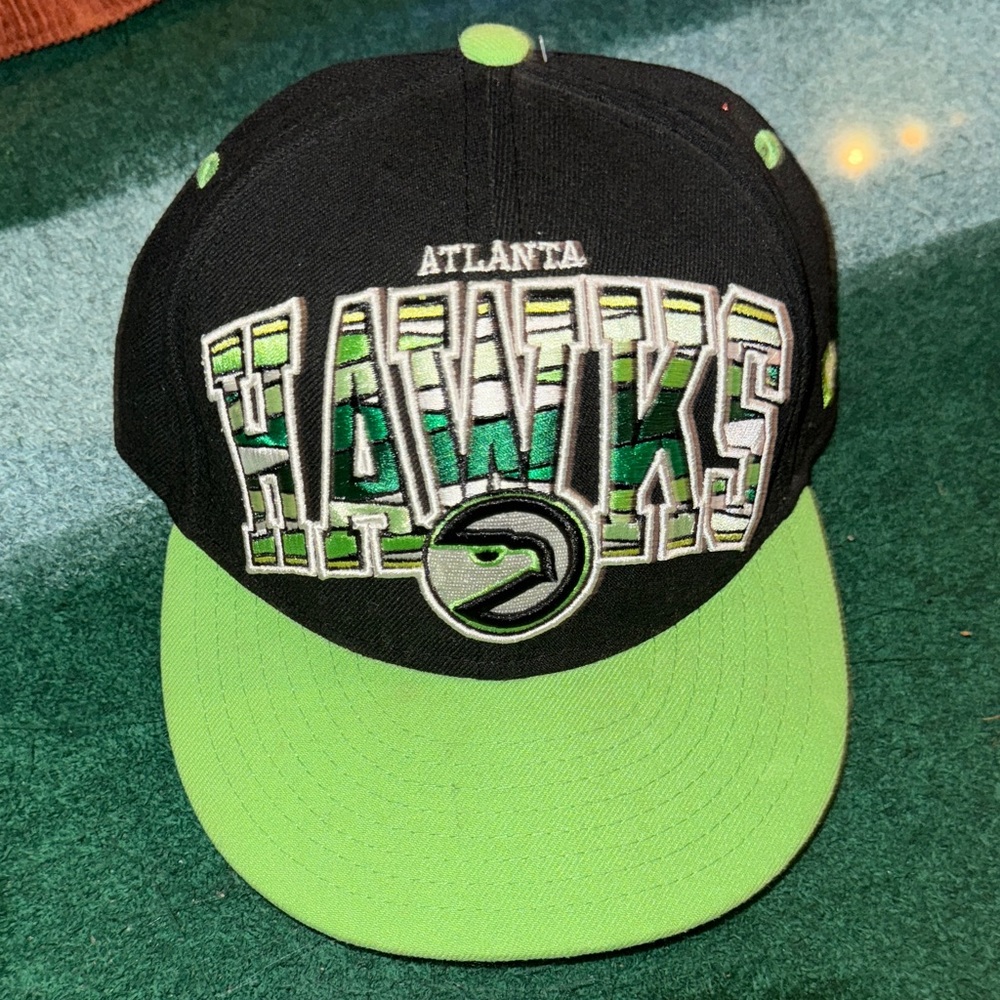 New Era Youth Atlanta Hawks Black and Green Cap